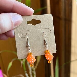 Orange Dice Earrings